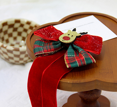 Christmas-Reindeer-Hair-Clip-with-Flowing-Ribbon-Tails