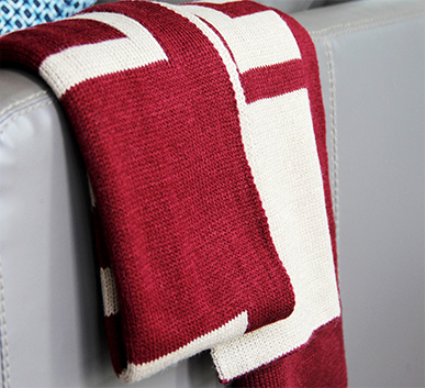 Custom Winter Hand-woven Double Sided Two Color Letter Scarves