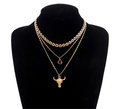 Double-layer-Bull-Head-Pendant-Necklace-for-Women1