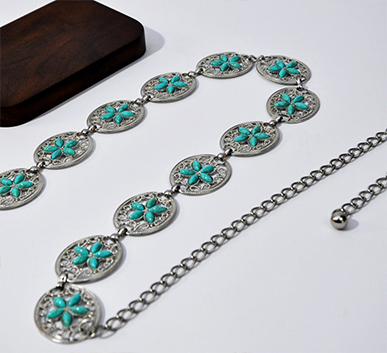Vintage Turquoise Hip Chain – Bohemian Waist Accessory