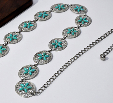 Vintage Turquoise Hip Chain – Bohemian Waist Accessory1