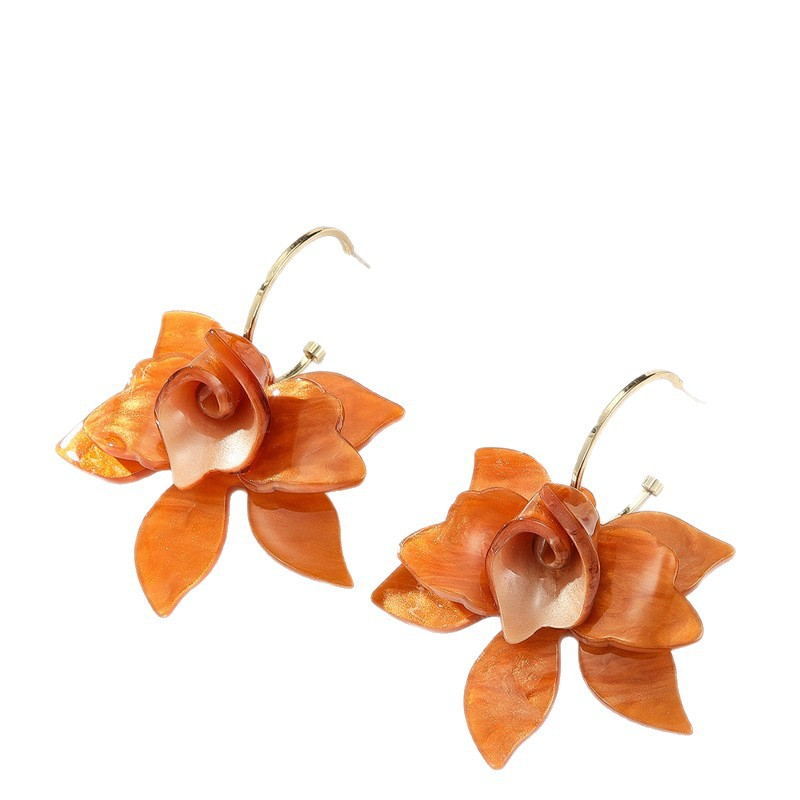 Exquisite Colored Arcylic Flower Earrings