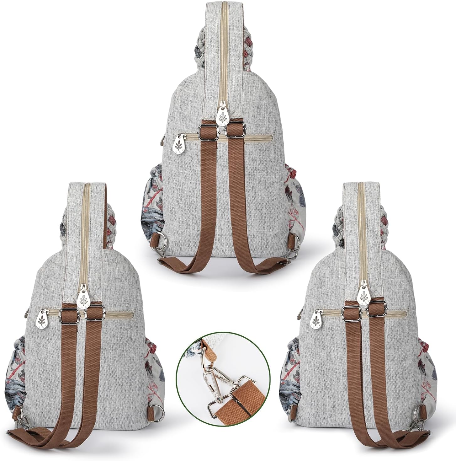 Convertible Mushroom-Print Mini Backpack for Women