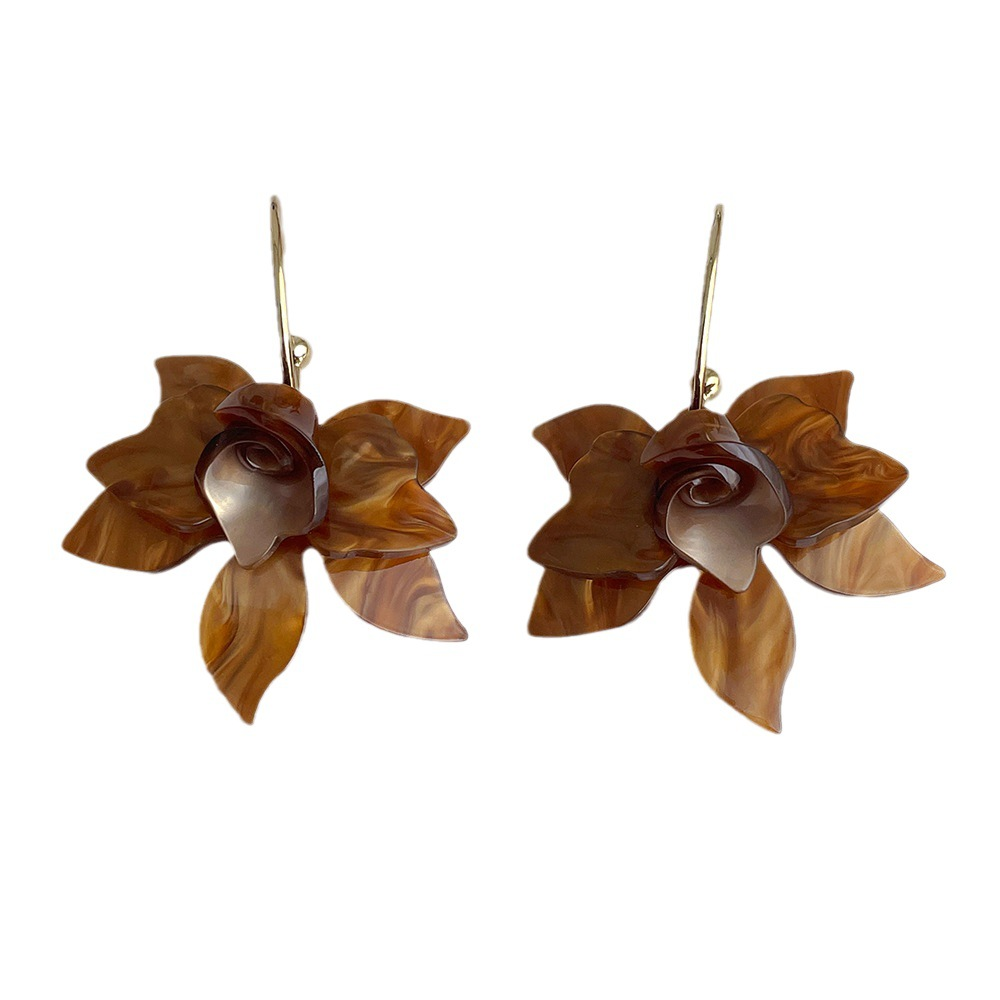 Exquisite Colored Arcylic Flower Earrings