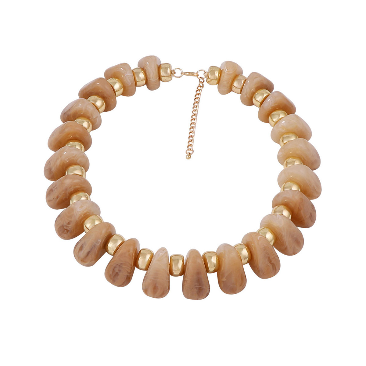 Exaggerated and minimalist geometric beaded CCB necklace