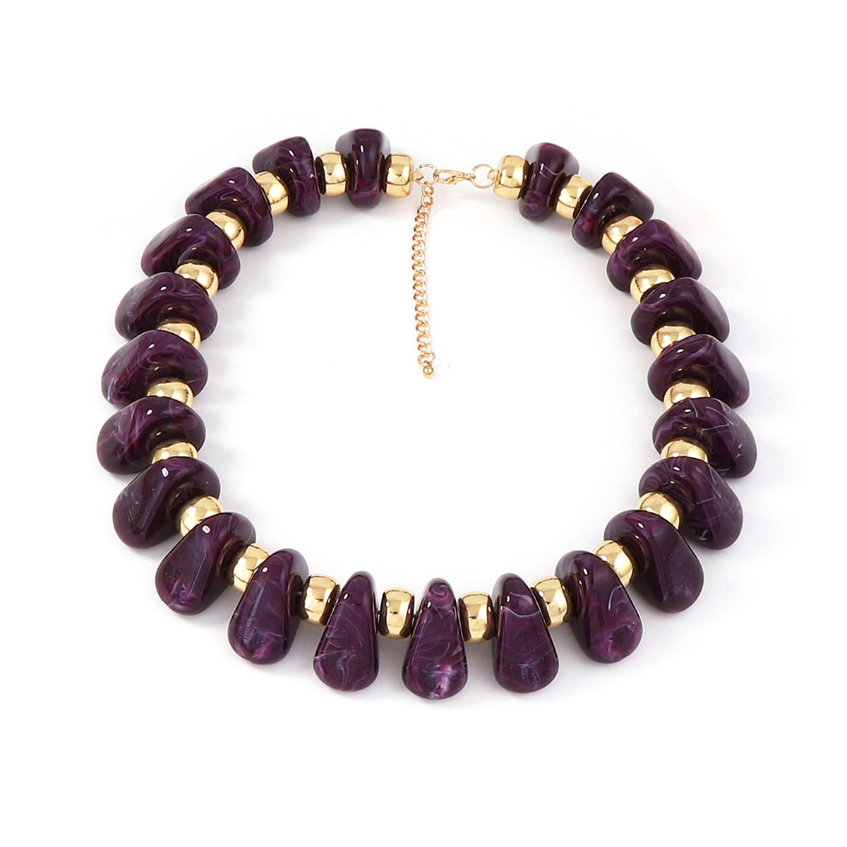 Exaggerated and minimalist geometric beaded CCB necklace