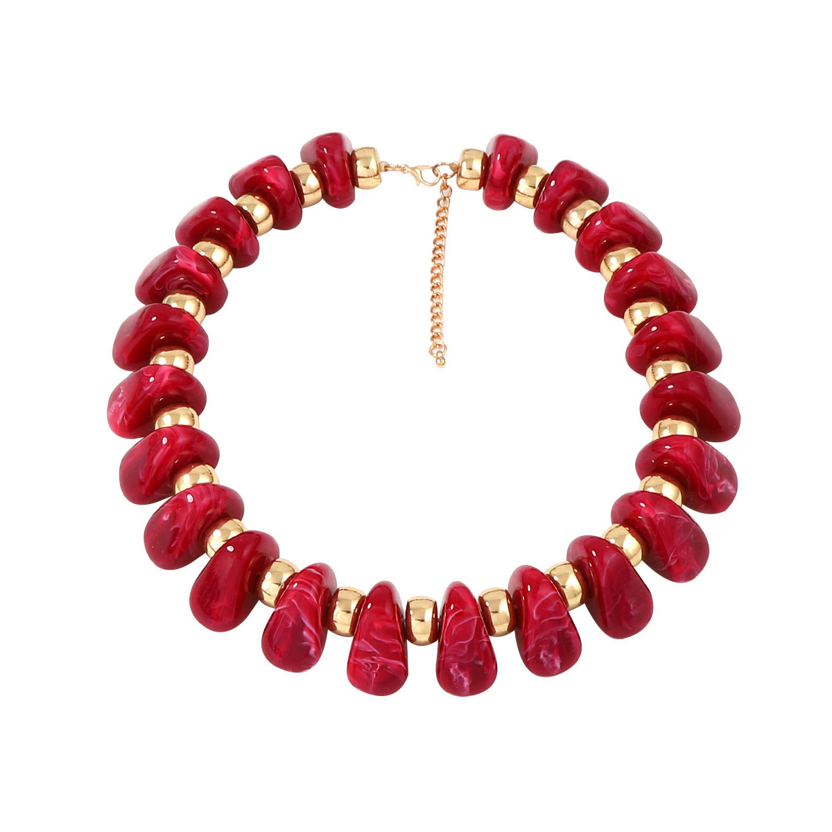 Exaggerated and minimalist geometric beaded CCB necklace