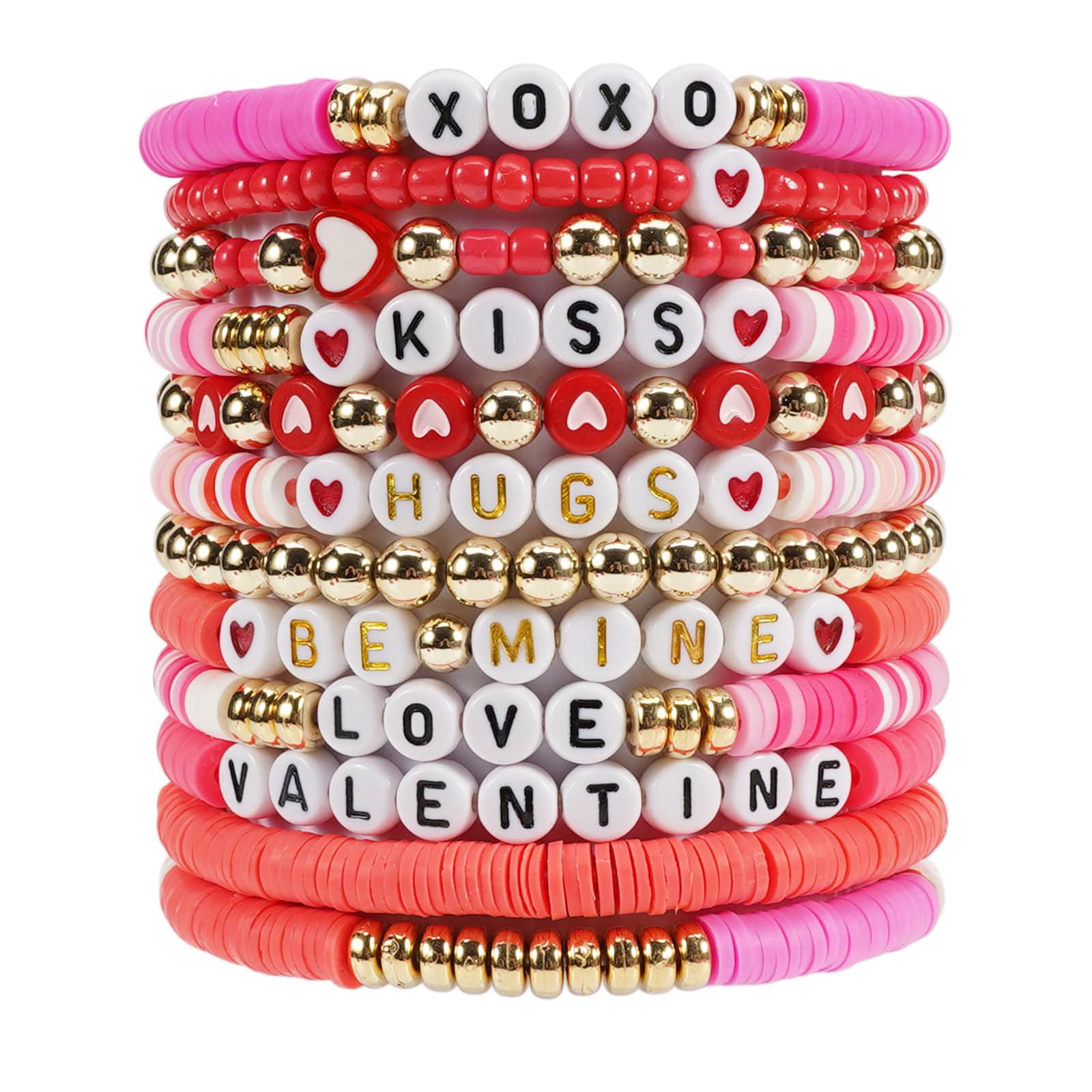 Valentine's Day theme pendant string bracelet with multi-layer design