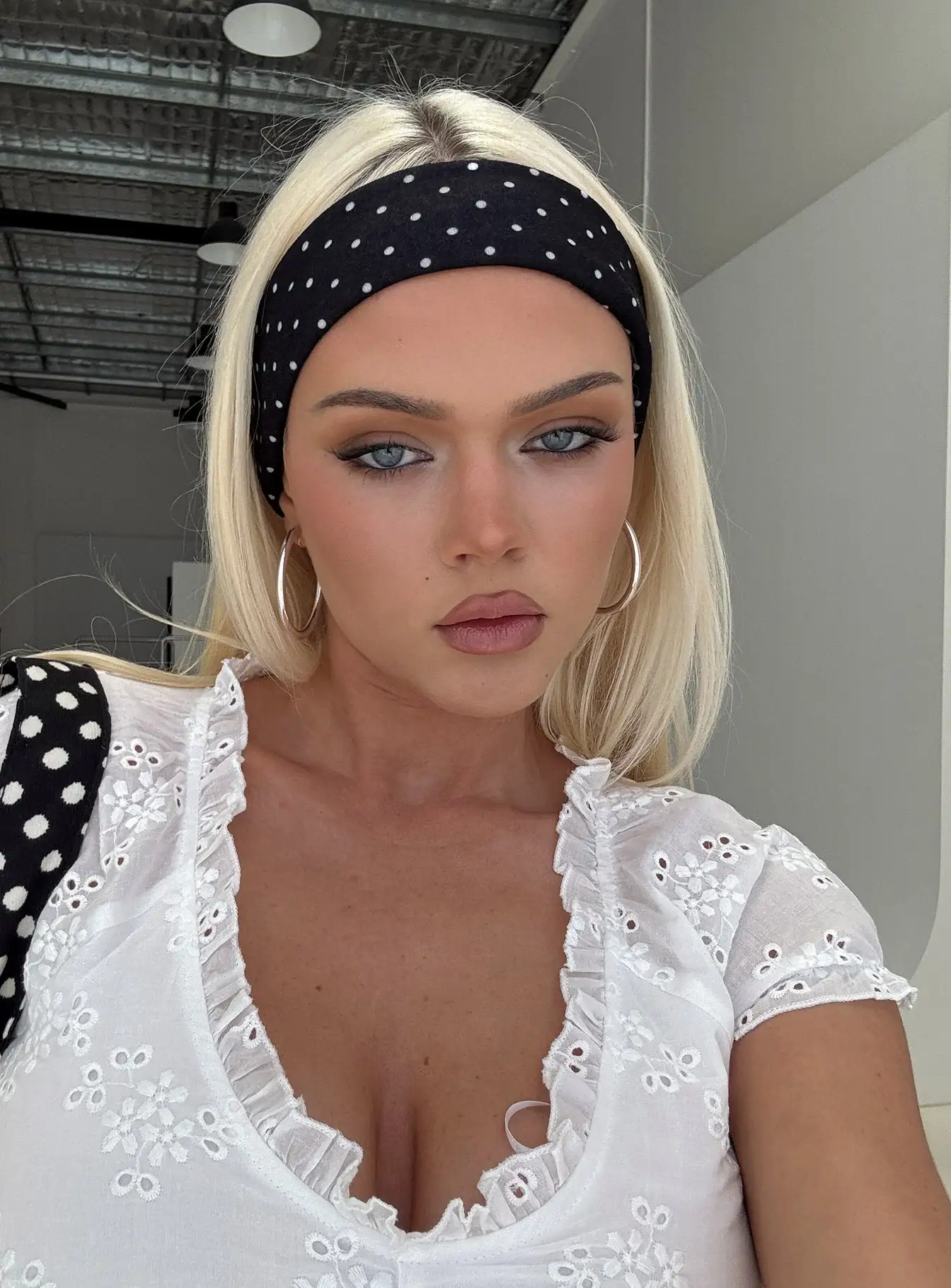 The Juney Headband Cream Polka