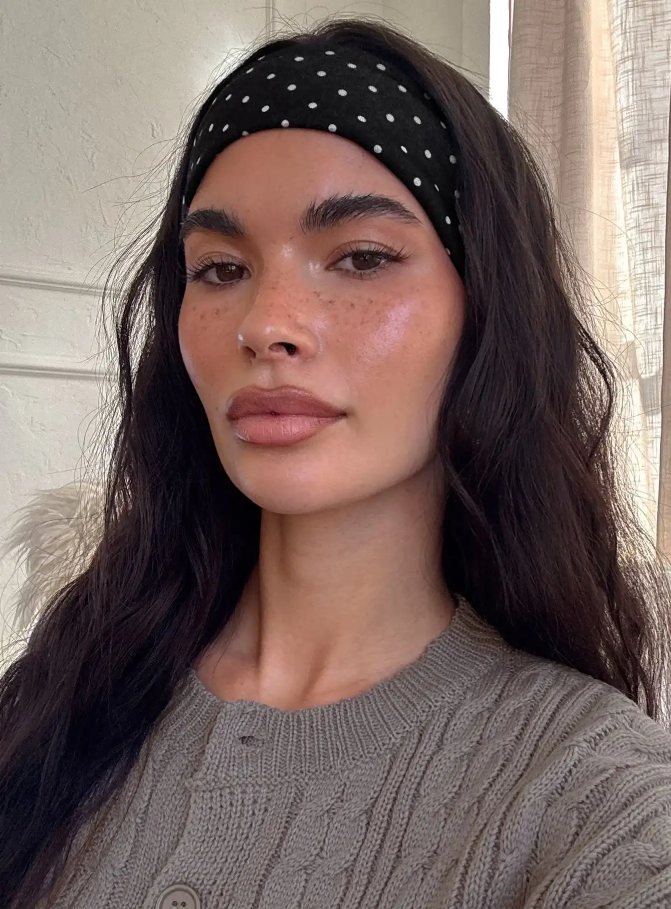 The Juney Headband Cream Polka