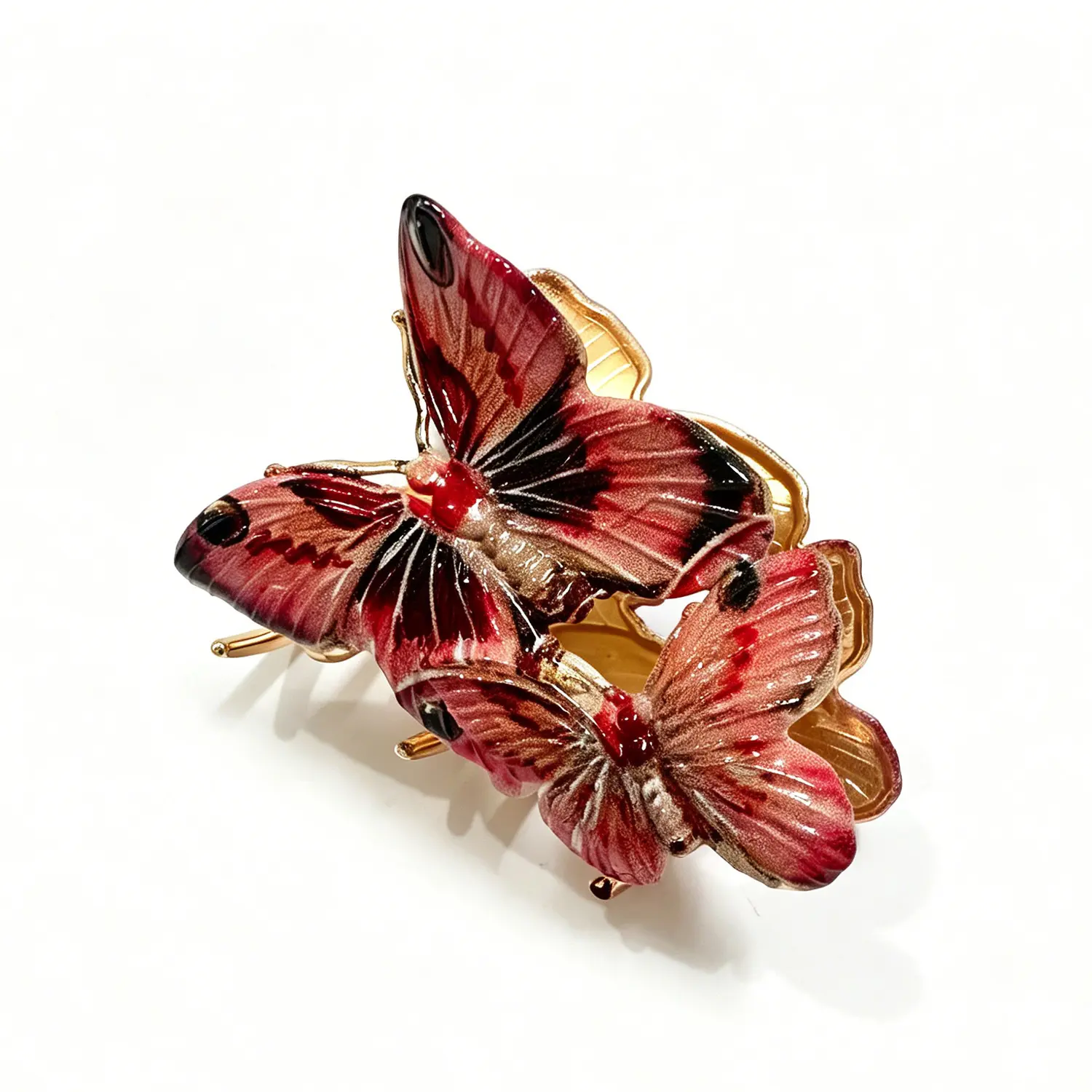 Cute Simulated Butterfly Hair Claw Clips, Electroplated Zinc Alloy Forest Retro Literary Animal Hair Accessories for Women