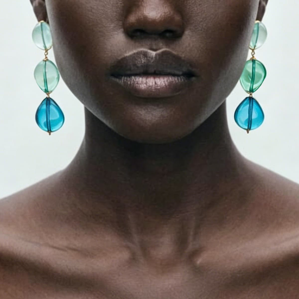 Oversized Gradient Transparent Acrylic Geometric Drop Earrings, Irregular Color Block Steel Pin Bold Niche Personality Statement Women Summer Ear Jewelry