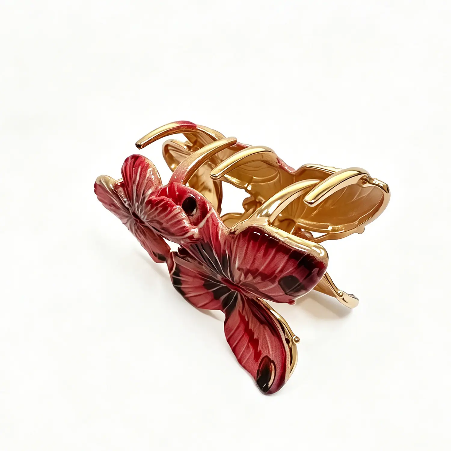 Cute Simulated Butterfly Hair Claw Clips, Electroplated Zinc Alloy Forest Retro Literary Animal Hair Accessories for Women