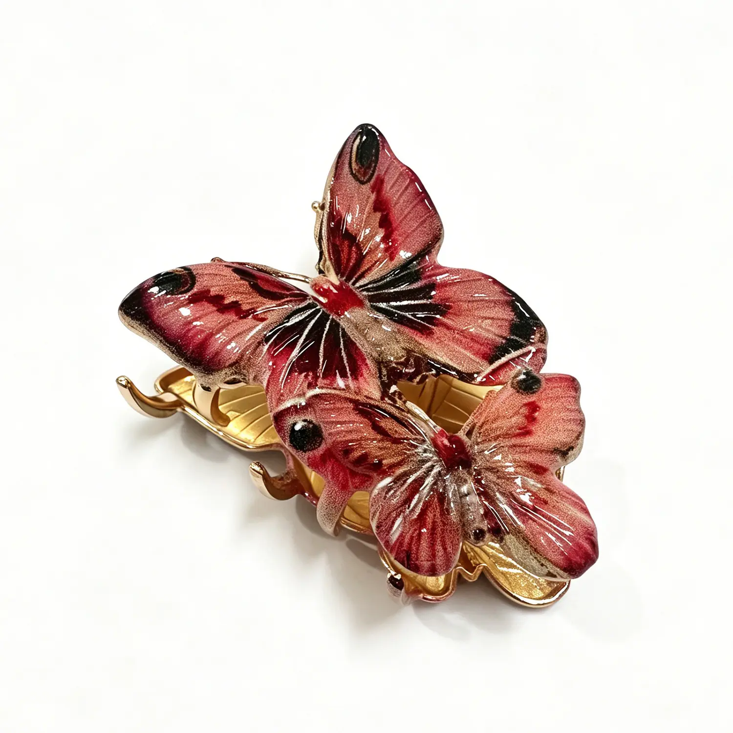 Cute Simulated Butterfly Hair Claw Clips, Electroplated Zinc Alloy Forest Retro Literary Animal Hair Accessories for Women