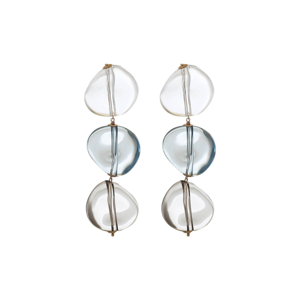 Oversized Gradient Transparent Acrylic Geometric Drop Earrings, Irregular Color Block Steel Pin Bold Niche Personality Statement Women Summer Ear Jewelry