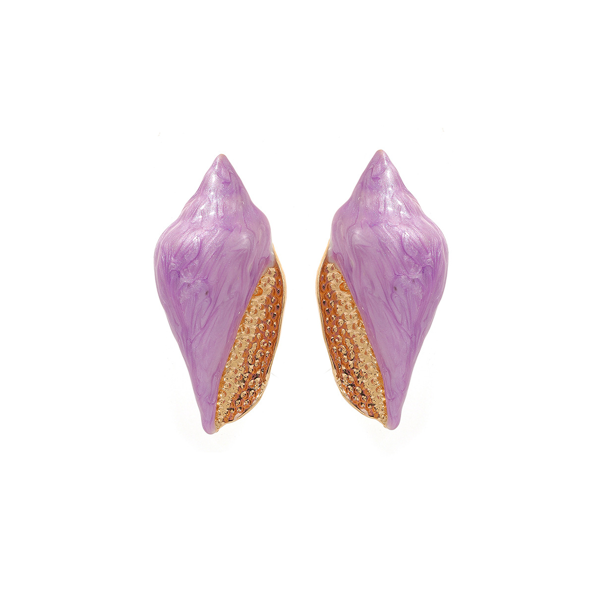 Oversized Boho Ocean Conch Drop Earrings, Drip Glaze Zinc Alloy Iron Pin Natural Seashell Fashion Commute Vacation Statement Ear Jewelry for Women