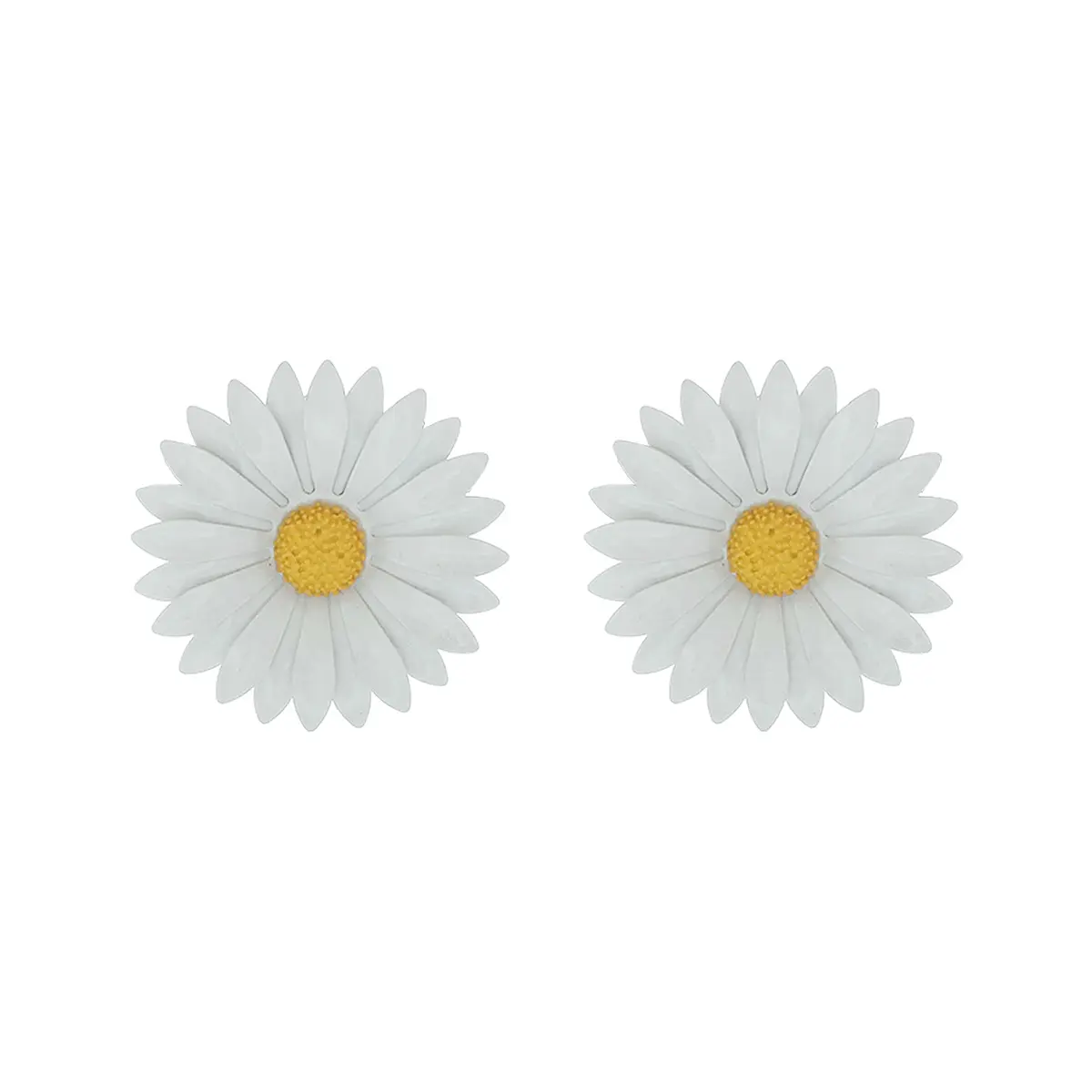 Sweet Fresh Daisy Drip Enamel Stud Earrings, Iron Steel Pin Colorful Floral Women Casual Summer Vacation Statement Ear Jewelry