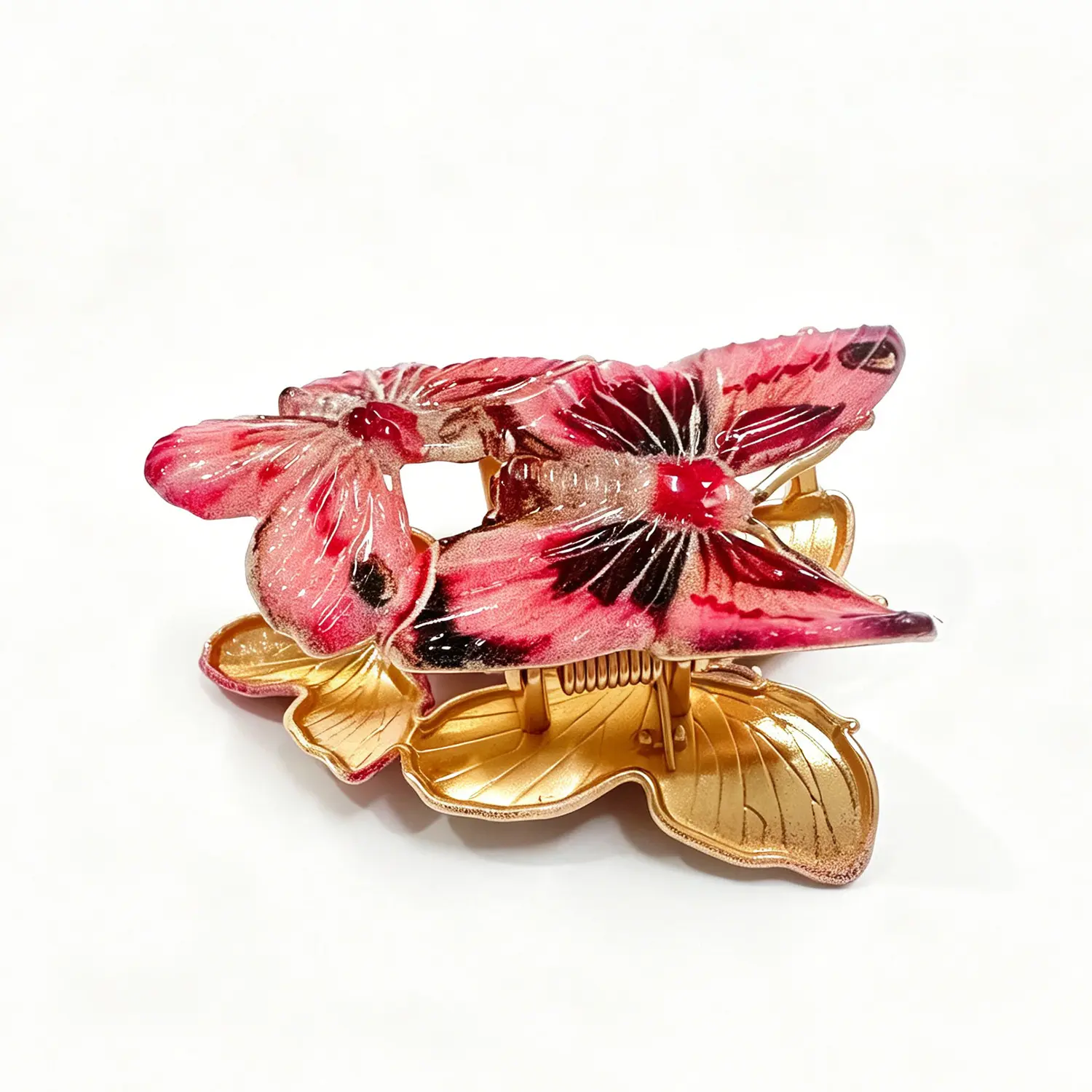 Cute Simulated Butterfly Hair Claw Clips, Electroplated Zinc Alloy Forest Retro Literary Animal Hair Accessories for Women
