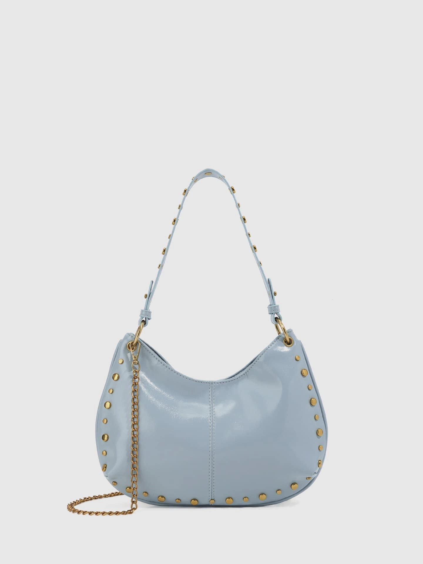 Rivet Decor PU Hobo Shoulder Bag Medium Size Magnetic Buckle Boston Bag Women Versatile Underarm Crossbody Handbag