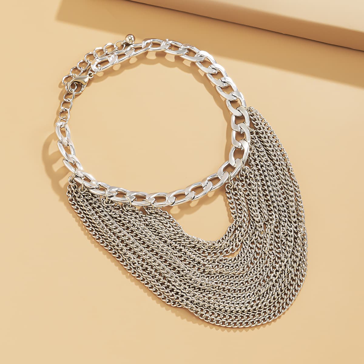 Multi Layer Tassel Ankle Chain for Women Hip Hop Geometric Metal Chain Shoe Anklet Trendy Foot Jewelry